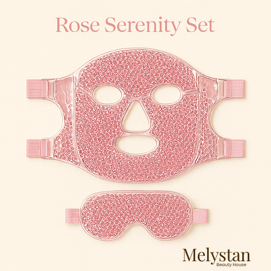 Veh-loo-tay Cooling Spa Gel Mask — Rose Serenity Set (2 PCS Face + Eye Masks)