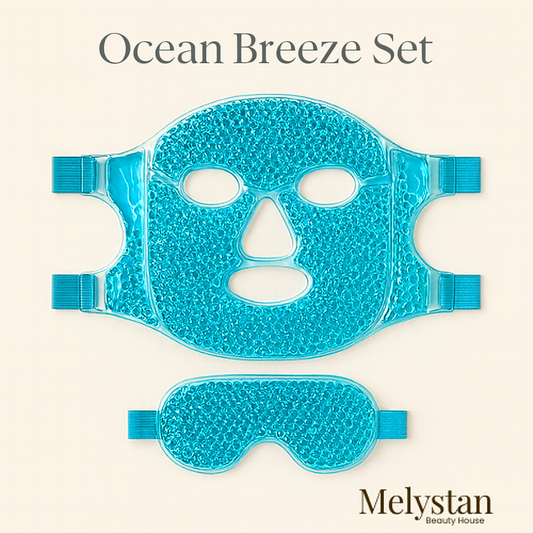 Veh-loo-tay Cooling Spa Gel Mask — Ocean Breeze Set (2 PCS Face + Eye Masks)