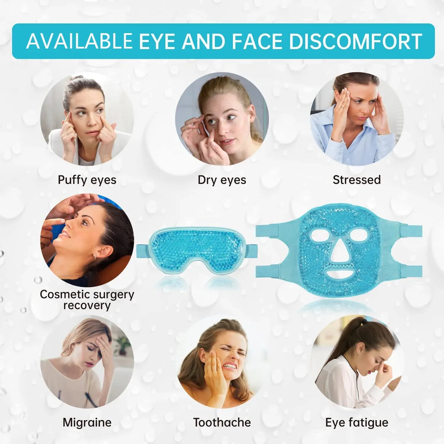 Veh-loo-tay Cooling Spa Gel Mask — Rose Serenity Set (2 PCS Face + Eye Masks)