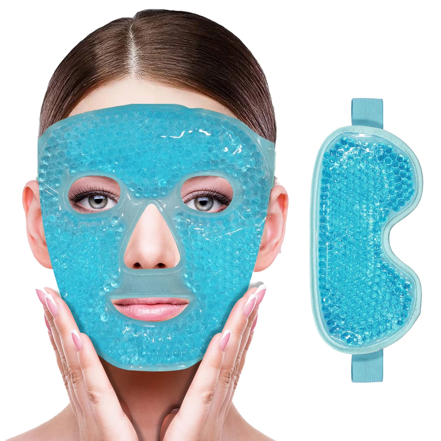 Veh-loo-tay Cooling Spa Gel Mask — Mint Revive Set (2 PCS Face + Eye Masks)