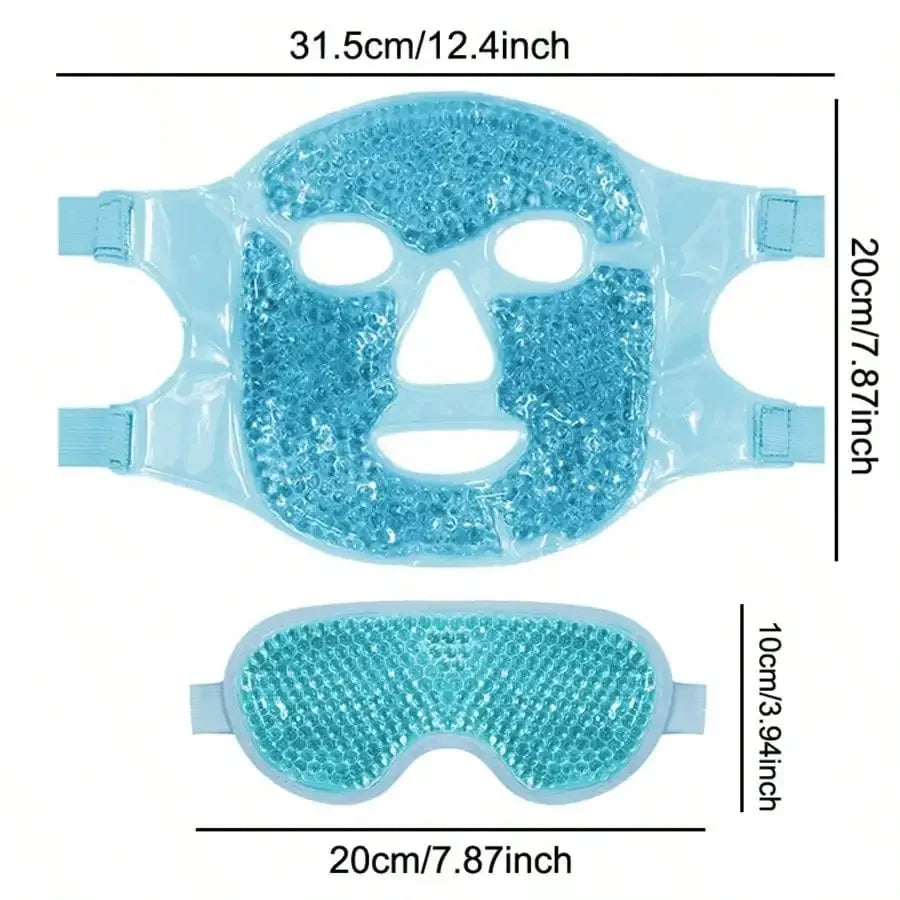 Veh-loo-tay Cooling Spa Gel Mask — Mint Revive Set (2 PCS Face + Eye Masks)