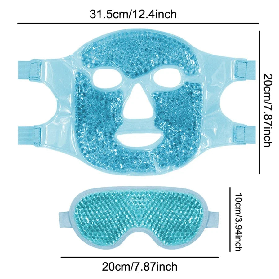 Veh-loo-tay Cooling Spa Gel Mask — Ocean Breeze Set (2 PCS Face + Eye Masks)
